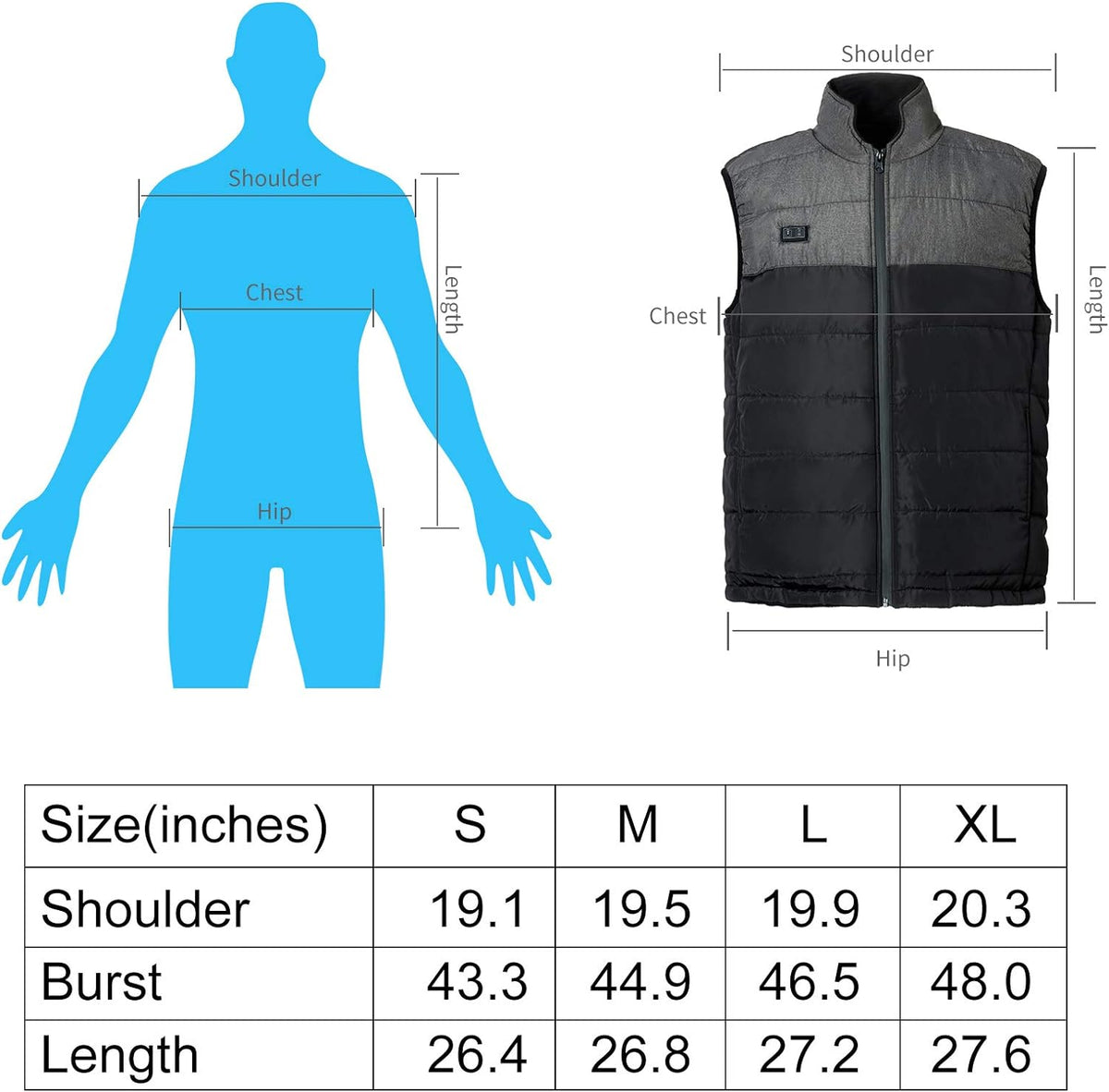 Heated Vest for Men, Mens Heated Vest Outdoor Clothing, Enjoy the cold weather without the cold freeze.
