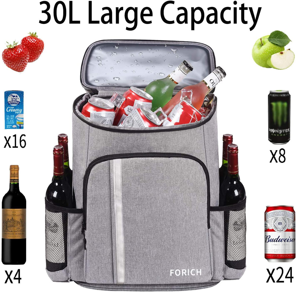 Stay cool with Backpack Cooler Leakproof Insulated Waterproof Backpack Cooler Bag, Lightweight Soft Beach Cooler Backpack for Men Women to Work Lunch Picnics Camping Hiking, 30 Cans
