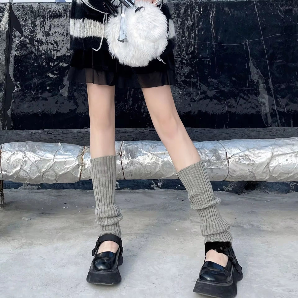  Long Socks Women Leg Warmers Knitted Warm Foot Cover White Arm Warmer Ladies Autumn Winter Crochet Socks Boot Cuffs