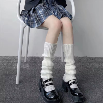  Long Socks Women Leg Warmers Knitted Warm Foot Cover White Arm Warmer Ladies Autumn Winter Crochet Socks Boot Cuffs
