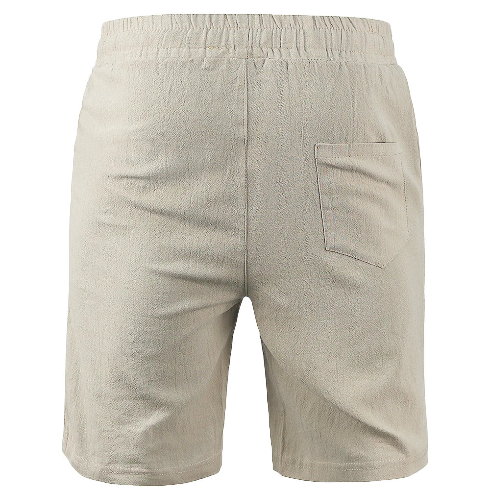 Stylish New Men'S Cotton Linen Shorts Pants Male Summer Breathable Solid Color Linen Trousers Fitness Streetwear S-3XL