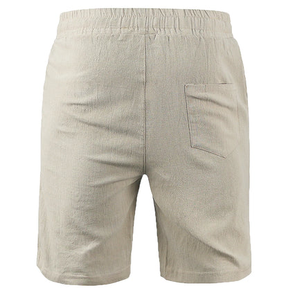 Stylish New Men'S Cotton Linen Shorts Pants Male Summer Breathable Solid Color Linen Trousers Fitness Streetwear S-3XL