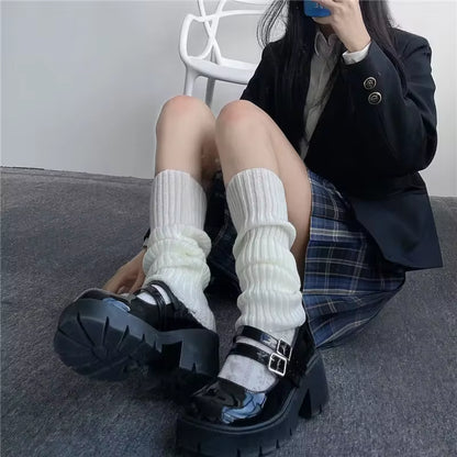  Long Socks Women Leg Warmers Knitted Warm Foot Cover White Arm Warmer Ladies Autumn Winter Crochet Socks Boot Cuffs