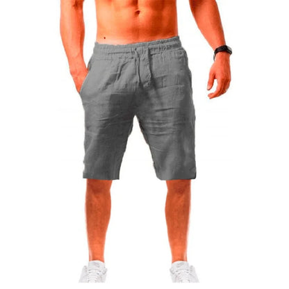 Stylish New Men'S Cotton Linen Shorts Pants Male Summer Breathable Solid Color Linen Trousers Fitness Streetwear S-3XL