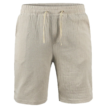 Stylish New Men'S Cotton Linen Shorts Pants Male Summer Breathable Solid Color Linen Trousers Fitness Streetwear S-3XL