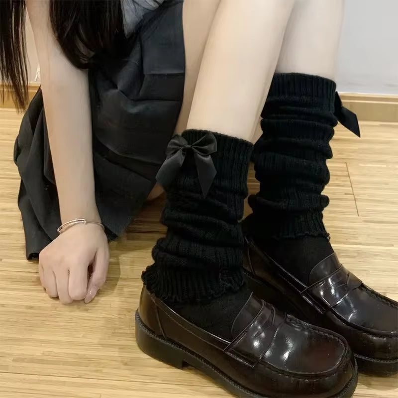  Long Socks Women Leg Warmers Knitted Warm Foot Cover White Arm Warmer Ladies Autumn Winter Crochet Socks Boot Cuffs