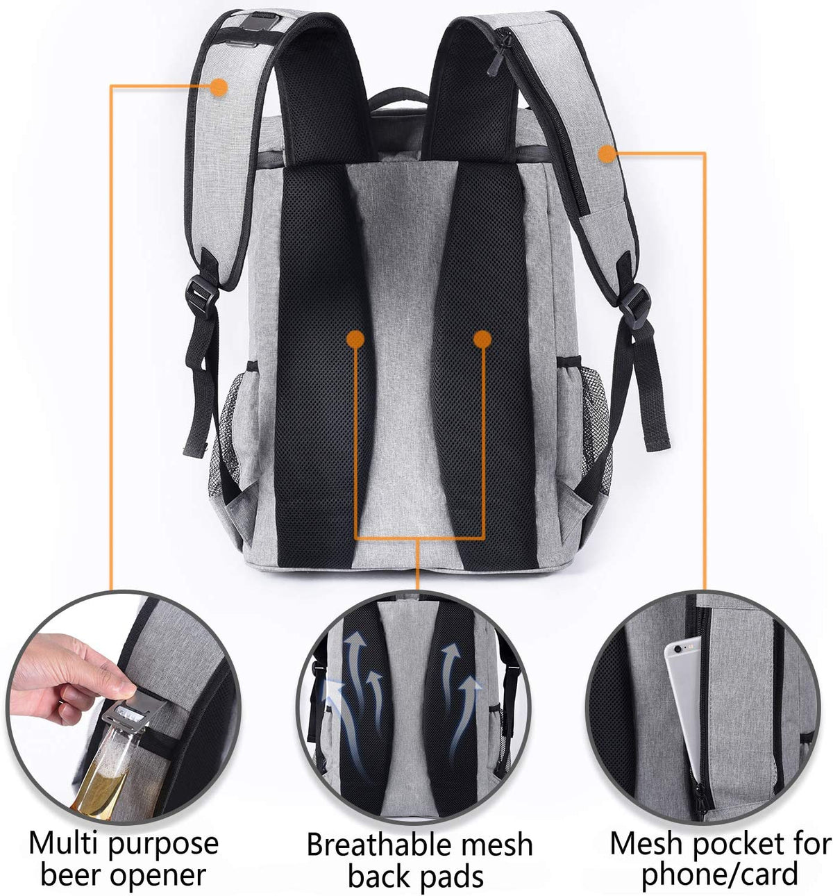 Stay cool with Backpack Cooler Leakproof Insulated Waterproof Backpack Cooler Bag, Lightweight Soft Beach Cooler Backpack for Men Women to Work Lunch Picnics Camping Hiking, 30 Cans